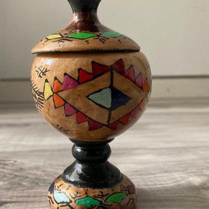 Mini Tunisian Olive Wood, Hand Painted Decorative Home Ornamentation
